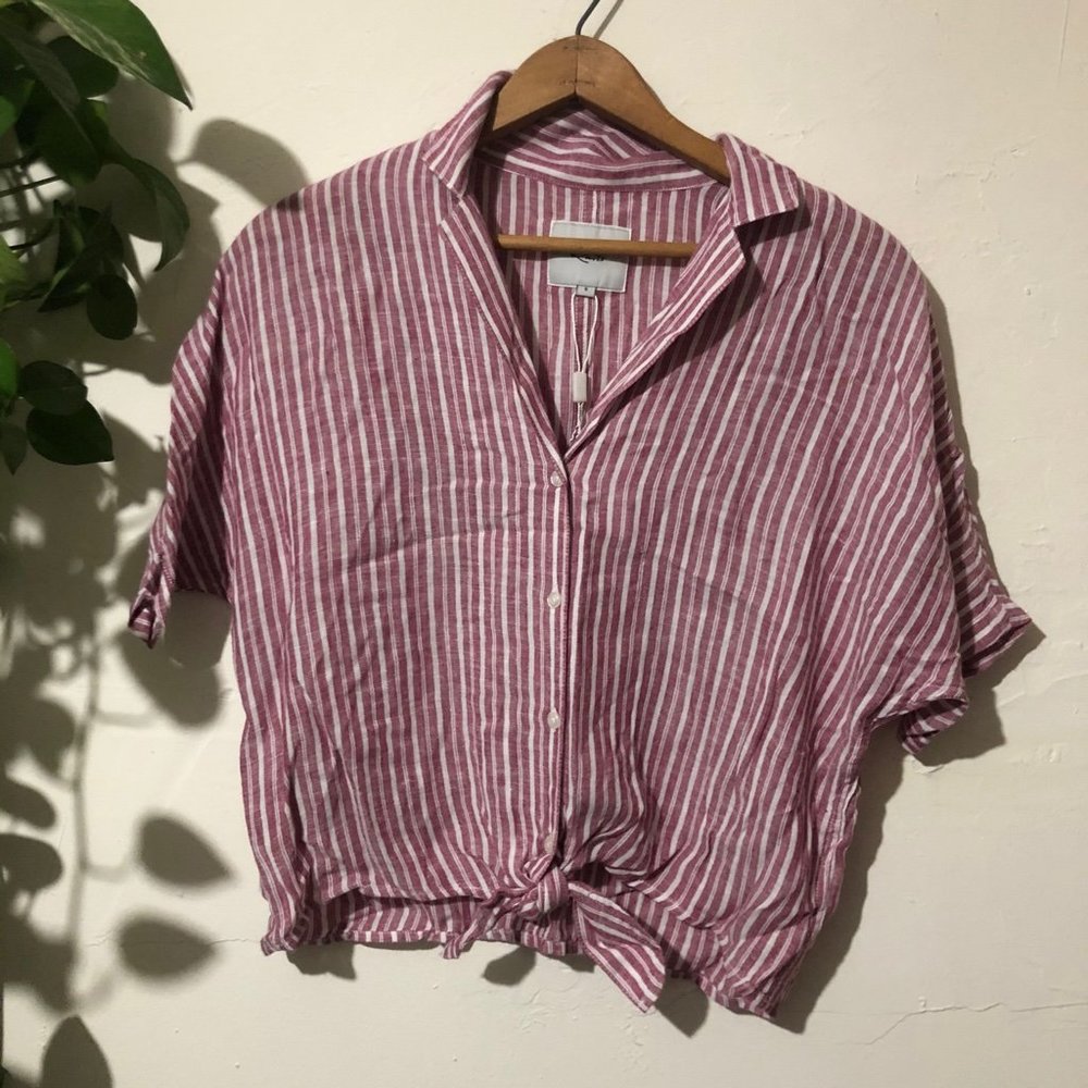 Rails Lucia Stripe Front Tie Cropped Marley Top S